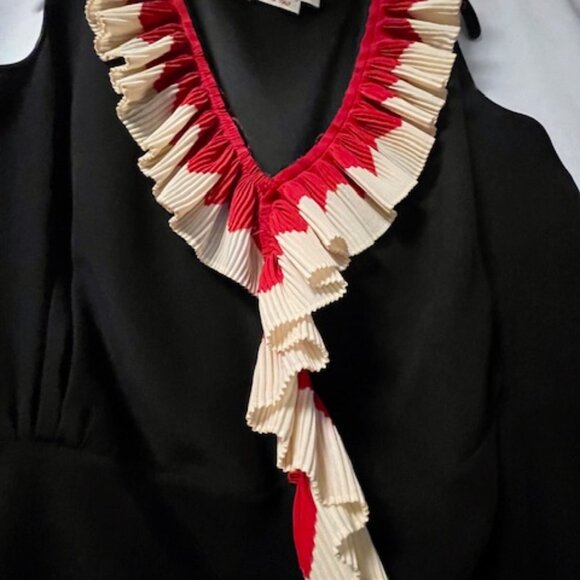 MARNI Silk Sleeveless Blouse with Ribbed Ruffle Detail IT 44 (US 8) - Picture 8 of 11